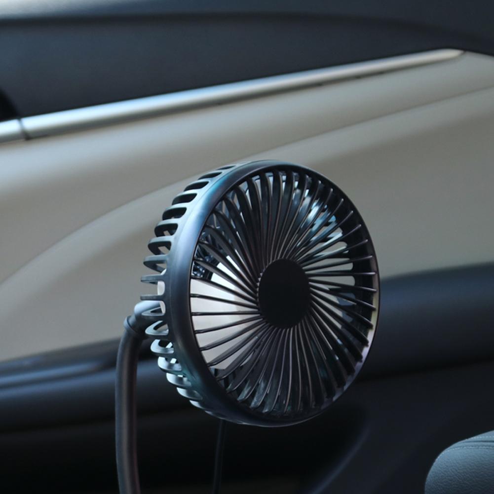 USB Powerful Quiet Car Cooling Fan Rotatable Portable Car Cup Holder Fan for Car Van Truck SUV RV