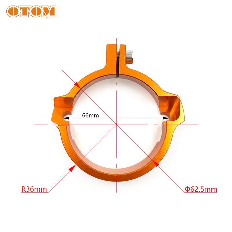 OTOM Motorcycle Exhaust Muffler Pipe Clamp Adaptation Flange CNC Aluminum Reinforcement O-ring For KTM SX XC XCW HUSQVARNA TE