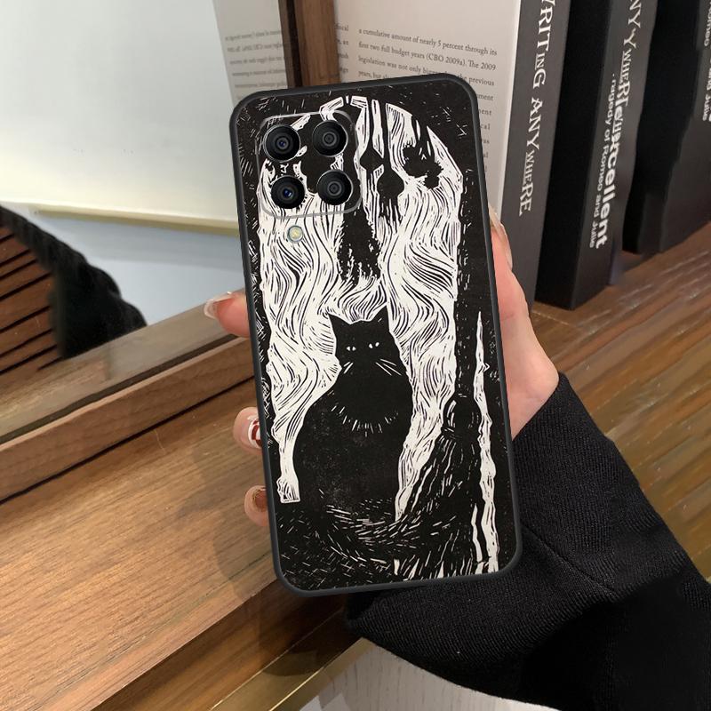 Witch Black Cat Case For Samsung Galaxy M13 M53 M51 M31 M11 M14 M34 M54 M12 M32 M52 M16 M36 M56 M15 M35 M55