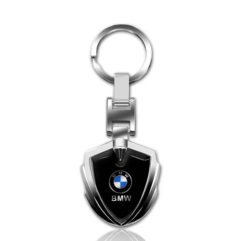BAAZ2 Car Sticker Car Logo Stying 3D Metal Key Rings Shield Shaped Keychain For BMW 1 3 5 Series X1 X4 X5 X7 G20 G38 F20 F39 F48 E46 E