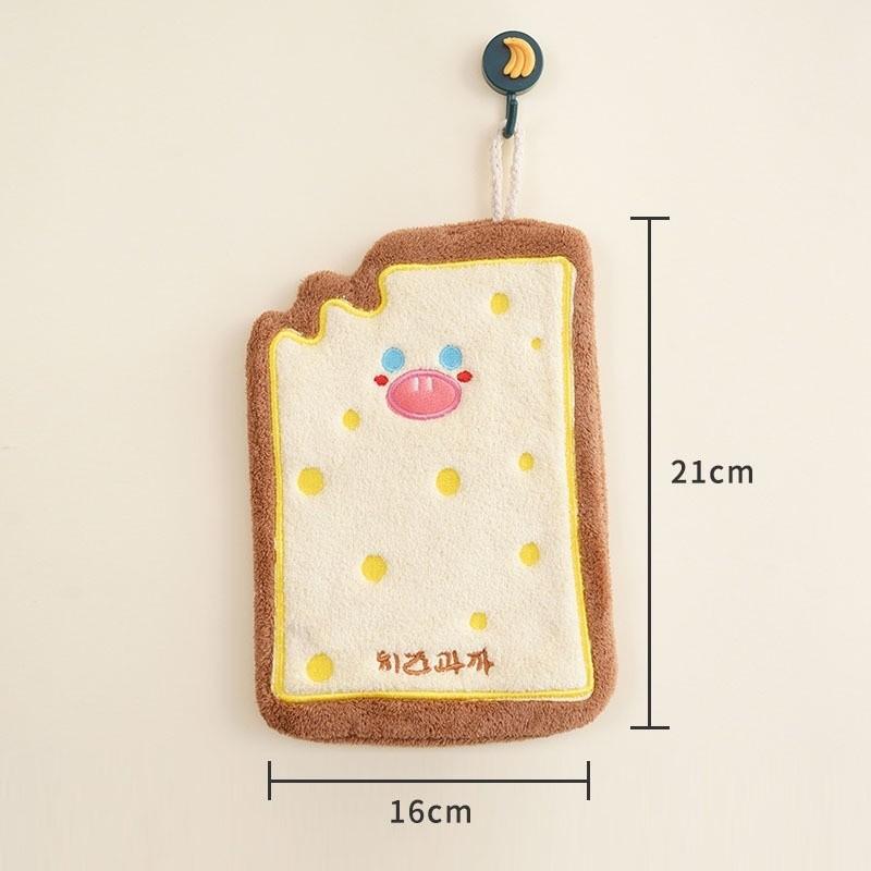 1 шт. Коралловое бархатное полотенце с рисунком сыра, утолщенное и впитывающее, подвесное кухонное полотенце для ванной комнаты, серия для выпечки, маленькое полотенце