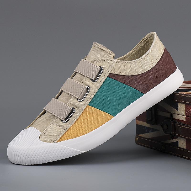 Men's Spring Fashion Canvas Shoes Korean Style Versatile Casual Breathable Skate Shoes Low Top Sneakers