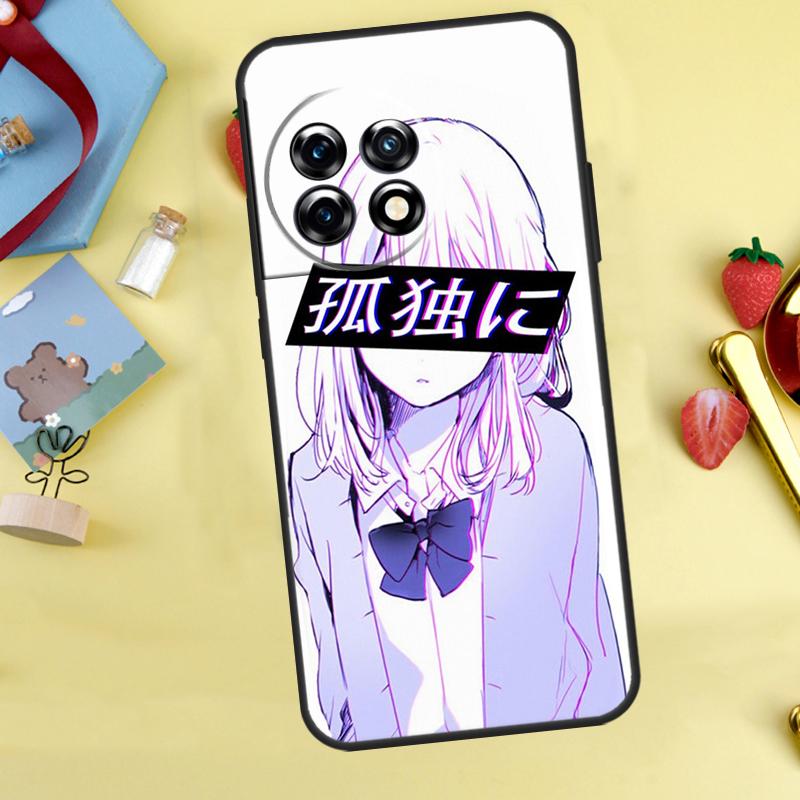 Грустный японский аниме эстетичный чехол для OnePlus 13T 13R 12 12R 15 13 11 10 10T 8T Nord CE 2 3 4 Lite N20 N30 Nord 5