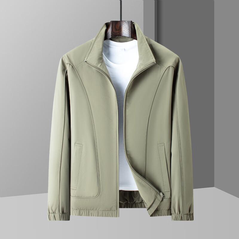 FENGMAO Men's Stand-Collar Wrinkle-Resistant Casual Jacket