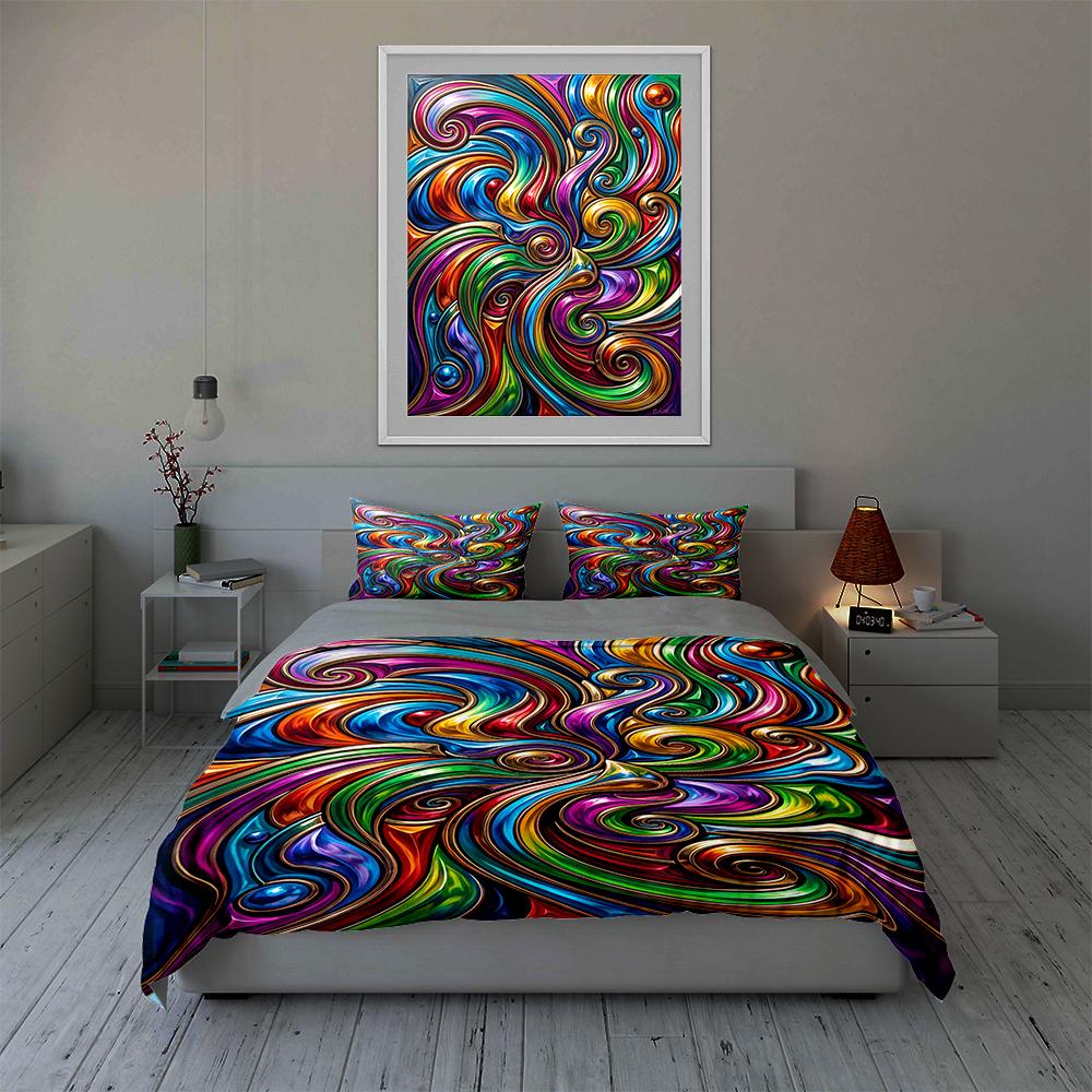 Colorful swirling pattern. Bedding Duvet cover sets Duvet covers Pillowcases gifts (1 * Duvet Cover 2 * Pillowcases, without duvet insert)