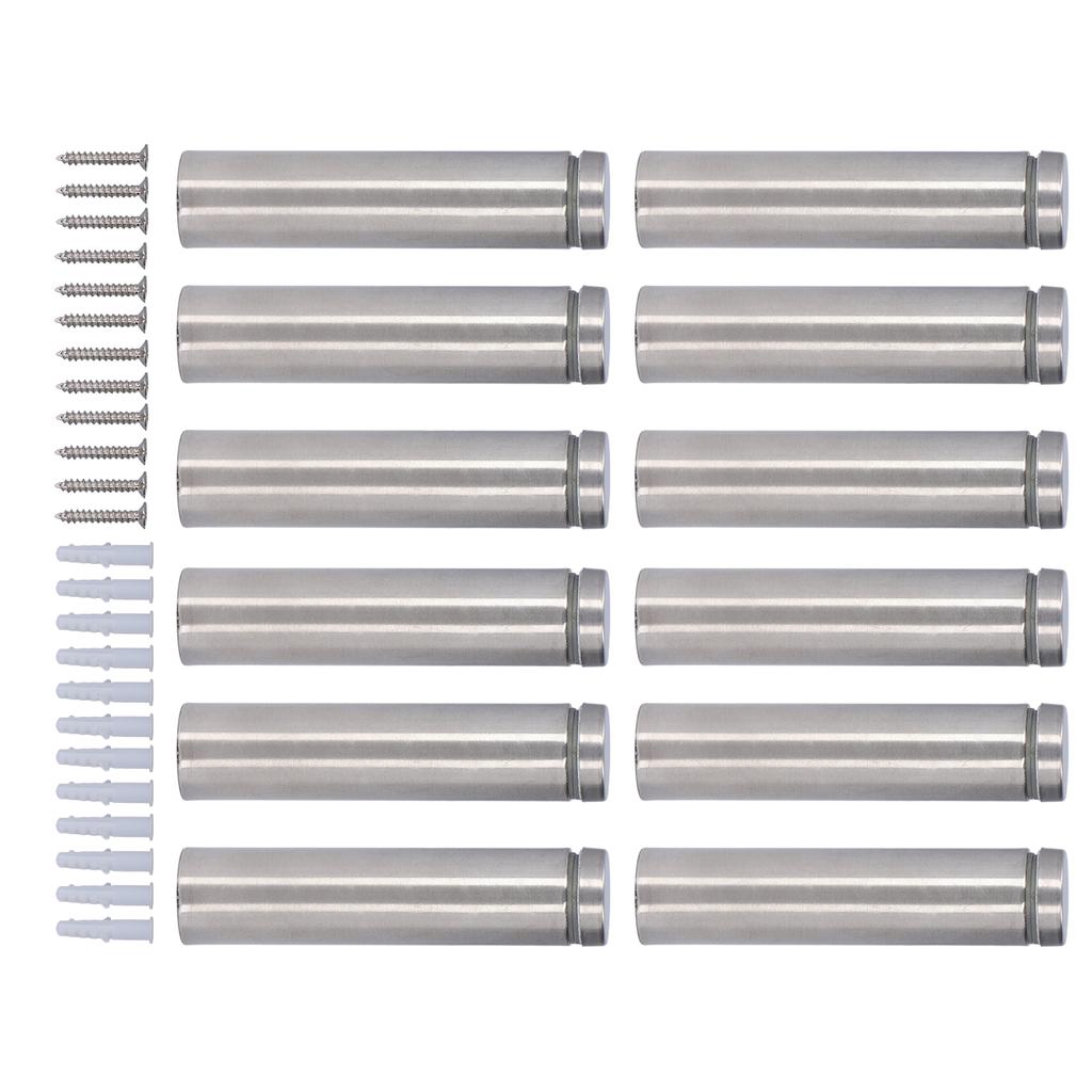 12 Set Stainless Steel Standoff Screws 19x80mm Advertising Screws Mounting Hardware for Hanging Acrylic Picture Frame