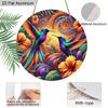 2D Flat 1pc Vintage Colorful Hummingbird Aluminum Sign Round Ornament, Home Office Garden Courtyard Living Room Balcony Decor, Indoor/Outdoor Door