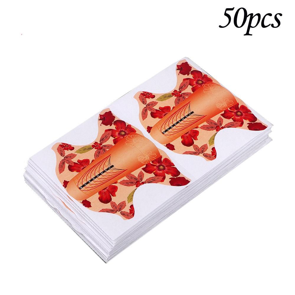 50 шт., французские формы для ногтей, формы для наращивания ногтей, наклейки, акриловые кривые, накладные направляющие для ногтей, маникюрный держатель, набор инструментов