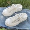 One Shoe and Two White Shoes for Women In 2025 Summer, Thin Thick-soled Heightening Canvas Shoes, Versatile Student Biscuit Shoes