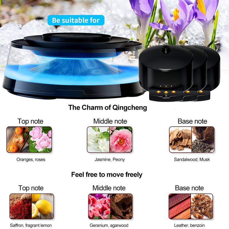 Магнитное беспроводное зарядное устройство, ароматерапевтический диффузор, автомобильный диффузор с подсветкой для iPhone, Huawei, Xiaomi, быстрое зарядное устройство мощностью 15 Вт