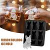 2Pcs French Bulldog Ice Model Silicone Mold Large 3D Ice Sculptures Maker Dishwasher Safe Ice Mold Easy Demolding Ice Mold