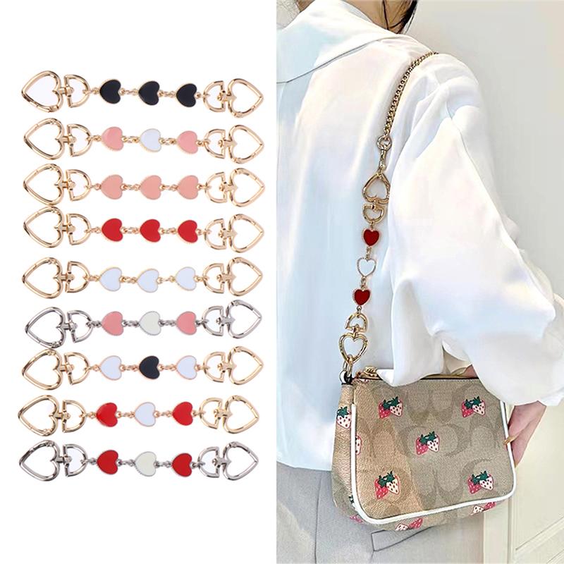 Bag Extension Chain Crossbody Heart-Shape Chain Strap Handbag Diy Hanging Buckle