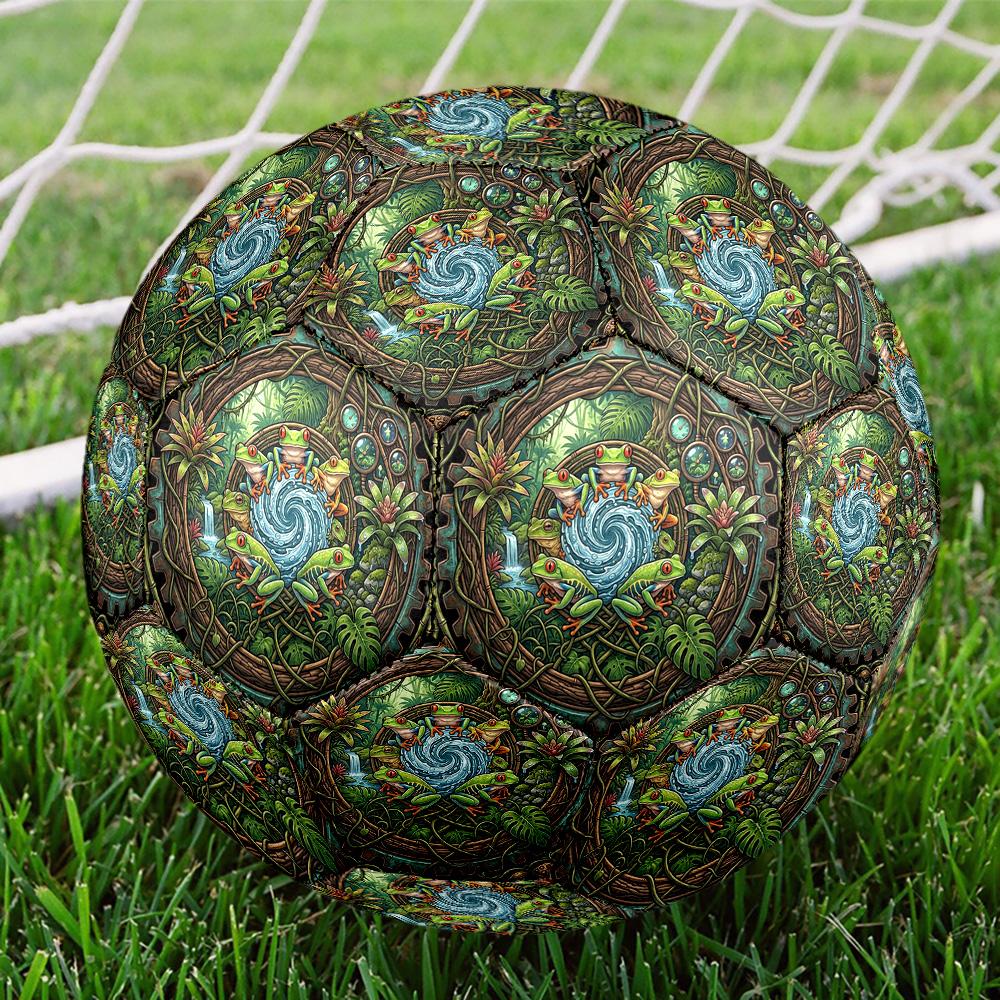 Frogs Mechanical Jungle Round Football Size 5 Adult Ball Suitable for Training Matches and Outdoor Team.