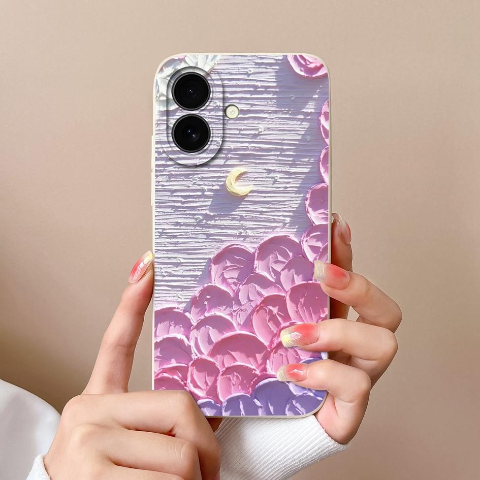 Для Apple iPhone 16 Plus 16pro 16promax новый чехол симпатичный цветочный узор облаков мягкий тонкий жидкий силикон высокое качество ударопрочный чехол для iPhone чехол Capas
