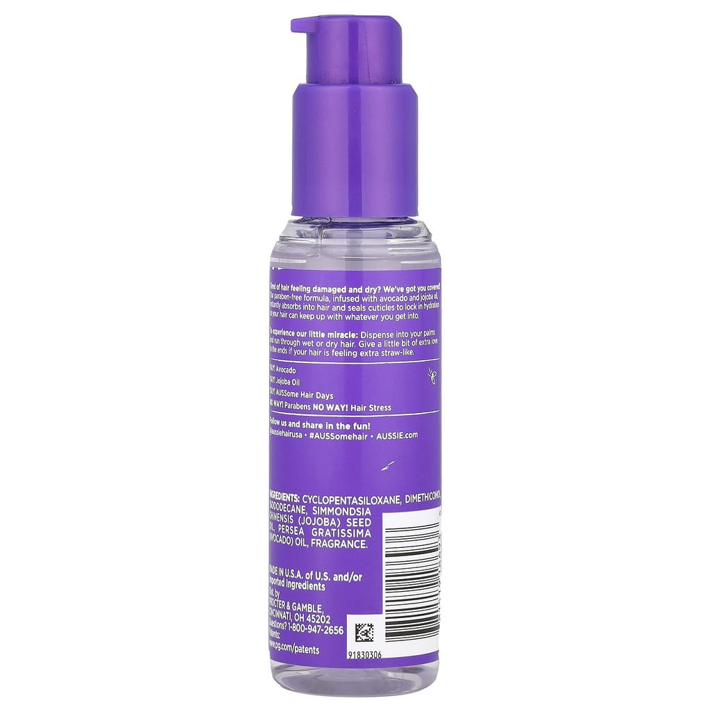 Aussie Miracle Moist, интенсивное увлажняющее масло с маслами авокадо и жожоба, 3,2 жидких унции (95 мл)