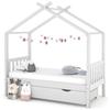 VidaXL Children's Bed Frame with Drawer White Solid Pine 80x160 Cm, Wooden Bed Frame for Child, Bed, Bed for Child 322149