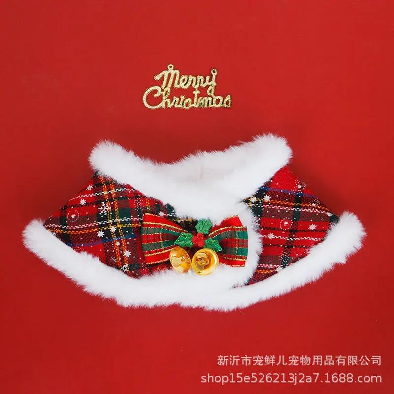 Pet Dog Christmas Cloak Cat Christmas Cloak Cloak Pet Scarf Winter Warm Cute Jewelry Baby Cat Dog Neck Scarf Dog Accessories