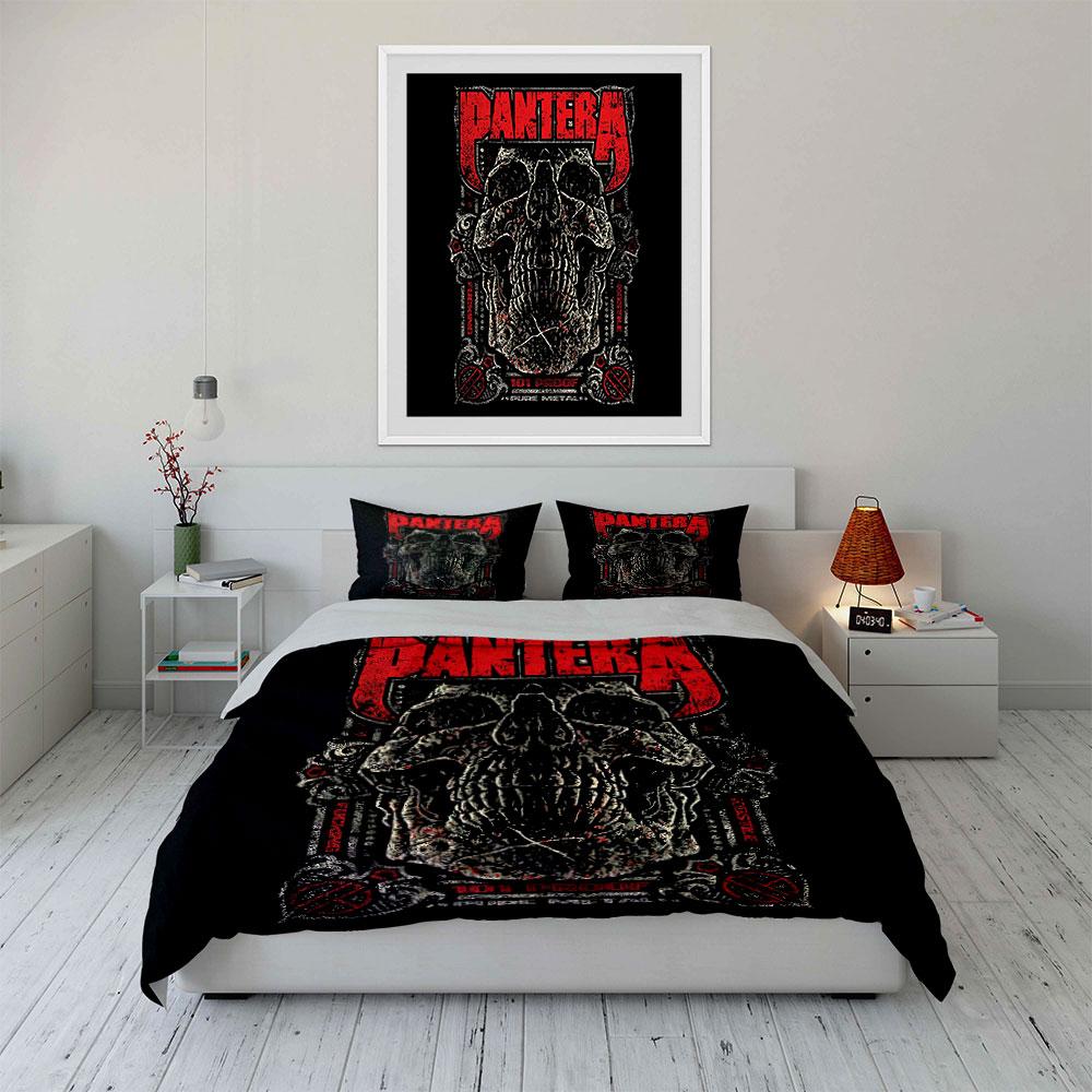 Skull Graphic with Red Text Bedding Duvet Cover Set Duvet Cover Pillowcases (1*Duvet Cover 2*Pillowcases, without duvet insert)