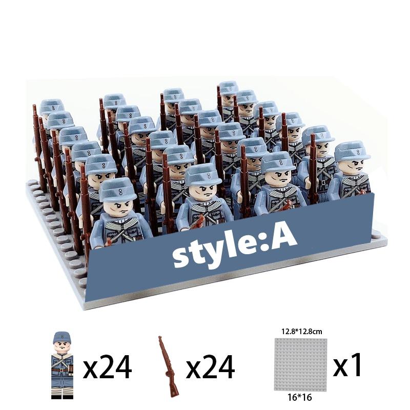 WW2 мини военные фигурки солдат строительные блоки немецкая армия США Япония итальянское поле боя оружие пистолеты набор кирпичей детские игрушки