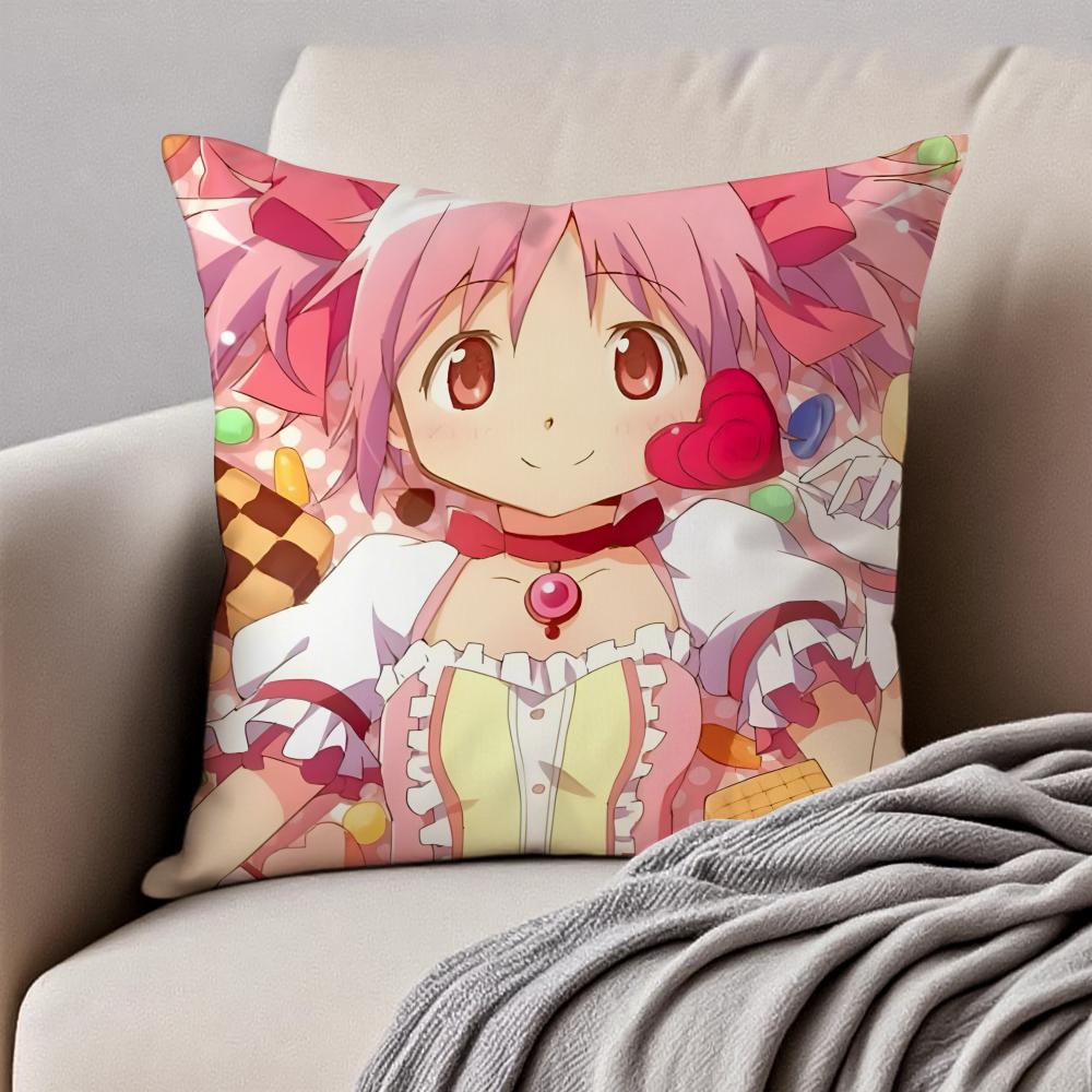 Милая японская аниме Puella Magi Madoka Magica Наволочка Подушка Антипылевой Невидимая молния Короткий плюш Подушка для дивана