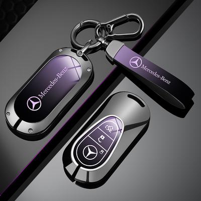 New Zinc Alloy Car Key Case Cover Fob Bag Keychain For Mercedes Benz C S Class W206 W223 S350 C260 C300 S400 S450 S500 2023 2024 QQ68