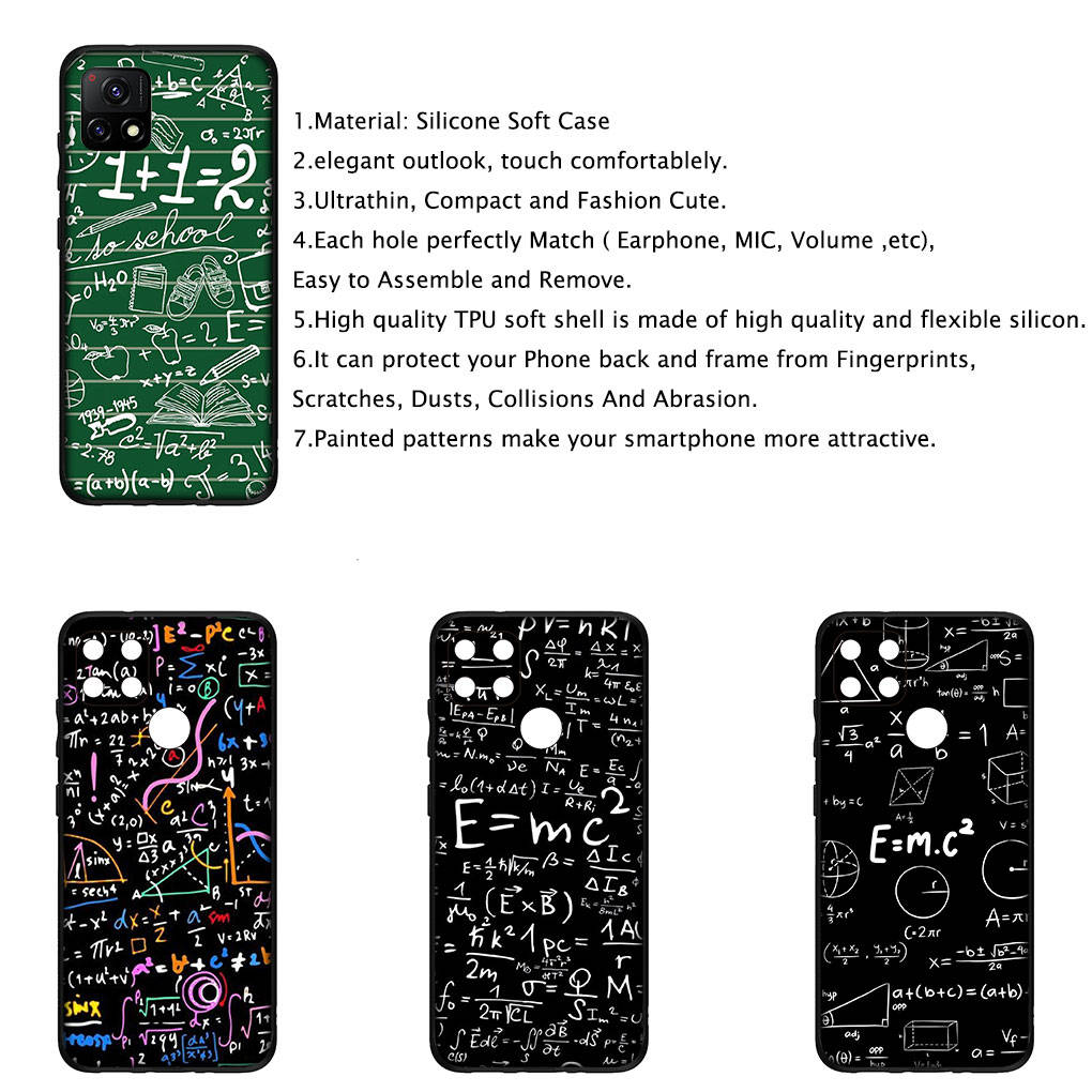 Для iPhone 16 15 Xiaomi Redmi Note 14 13 12 11 Pro Max X 8 16e Samsung Galaxy S25 S24 S23 Moto OPPO Huawei Chemistry Maths Equation Formula Phone Case