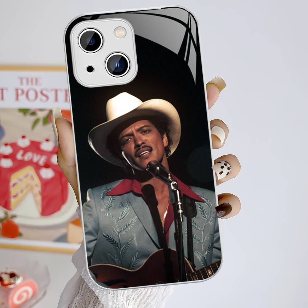 B-Бруно M-Марс Певец Закаленное Стекло Для Iphone 14 13 12 11 Pro Mini XS MAX 14Plus X XS XR Чехлы