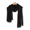 Women Scarf Shawl Solid Color Furry Trim Versatile Shawl Wrap Soft Warm Long Scarf Winter Costume Accessory