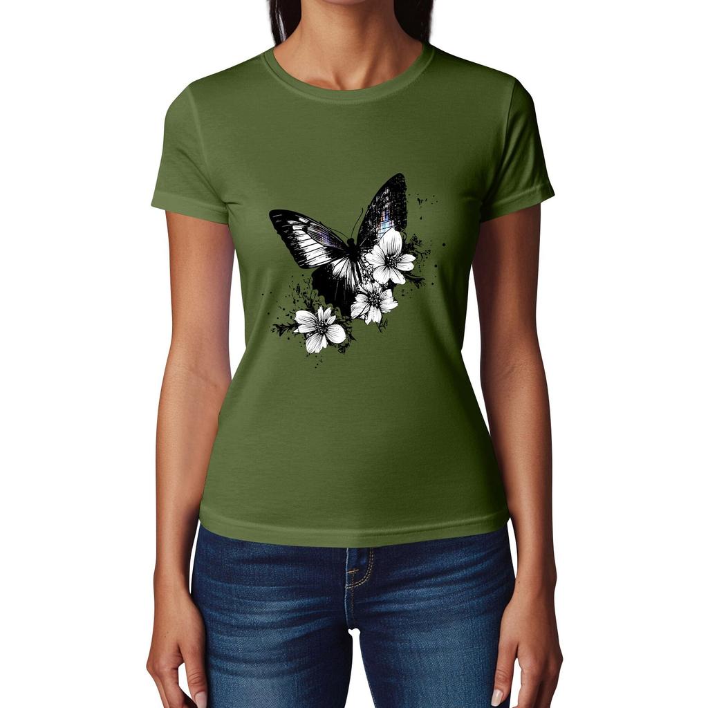 Women's Fashion Casual Printed Short Sleeve Round Neck Pullover Tops