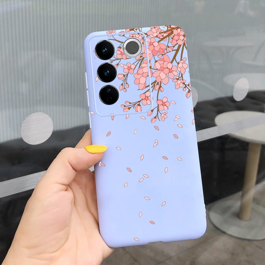 Чехол для Vivo V27 Pro Задняя крышка для Vivo V27e Модный чехол-фунда конфетного цвета с рисунком для Vivo V27 5G V 27e V27Pro V2237 V2230 Мягкий чехол
