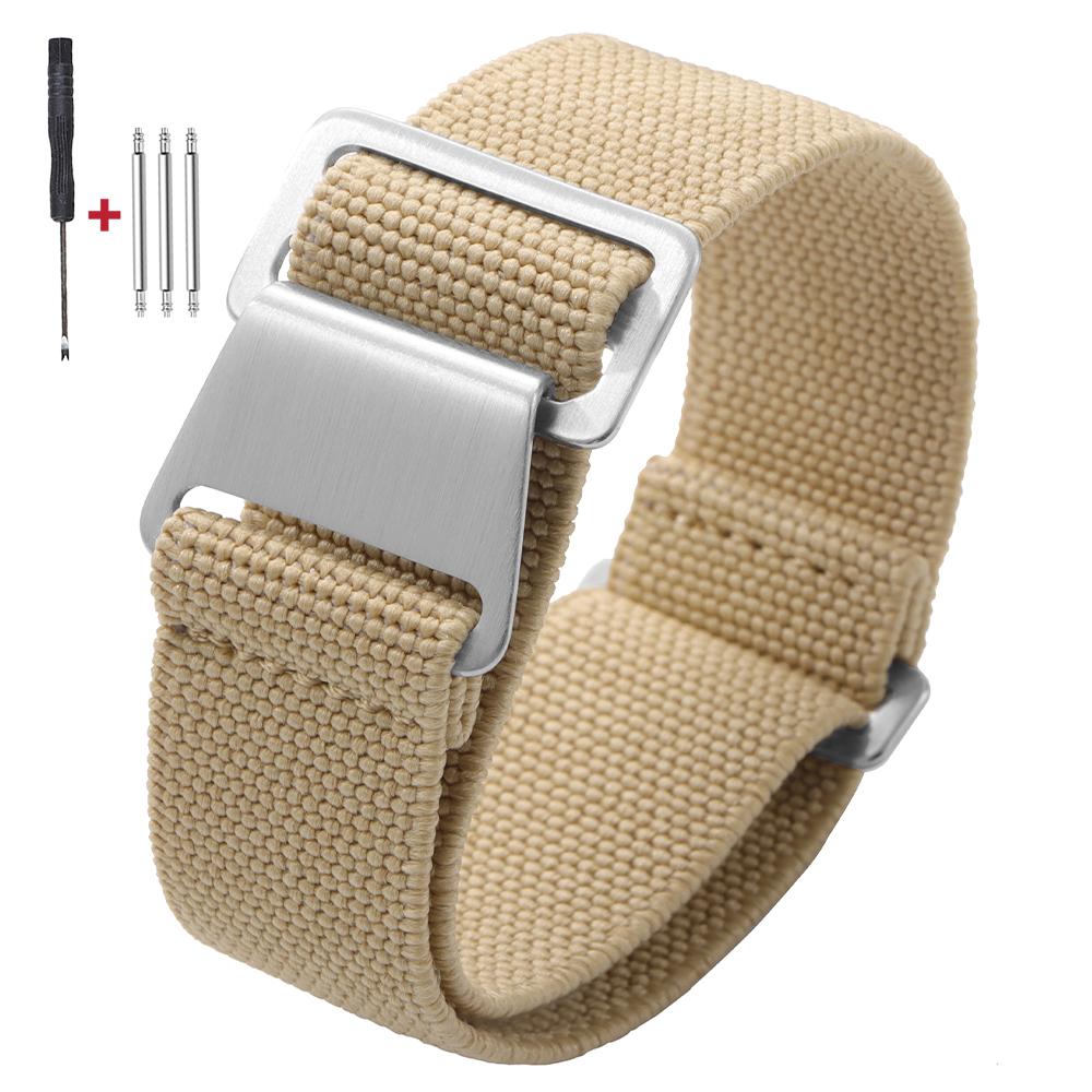 French Military Parachute Comfortable Elastic Nylon Watch Band 18mm 20mm 22mm for Seiko for Tudor for Rolex Strap Sport Bracelet