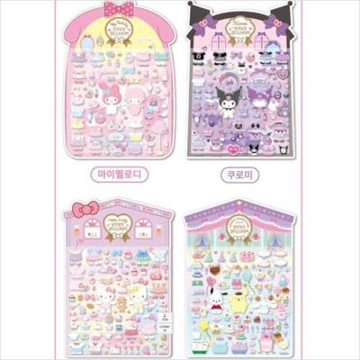 Мягкая координирующая наклейка Sanrio Kuromi с булочкой с корицей «Моя мелодия», популярные корейские игрушки Dotty Dog