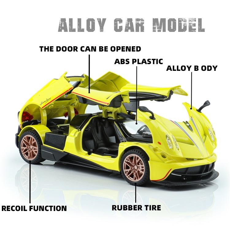 Pagani Huayra Dinastia Supercar Simulation Diecast & Toy Vehicles Sounds & Light Pull Back Car 1:Модель коллекции 32 сплава