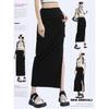 Women's Summer High Waist Retro Cargo Midi Skirt - Ruched, Quick-Dry, Bodycon Design