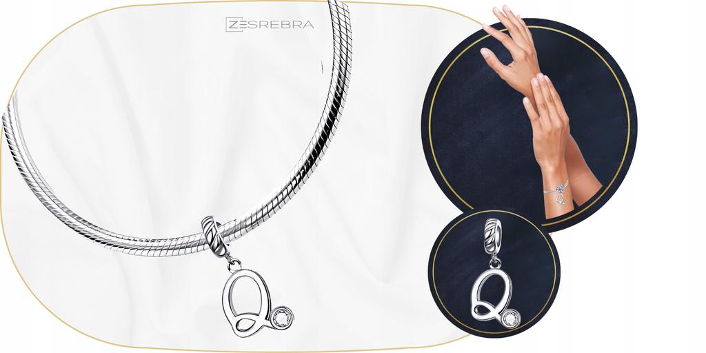 Charms Letter Q Pendant Pr 925 Bead Zircons Hanging Letter