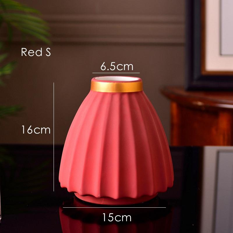 1 шт. Матовая фарфоровая ваза, серо-черная ваза для цветов, украшение для дома, центральный элемент, позолоченная керамическая настольная ваза 16/25 см