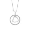 Women's Necklace - Lotus - Silver - Mobile Heart Pendant - Zirconium Oxide - 40 Cm