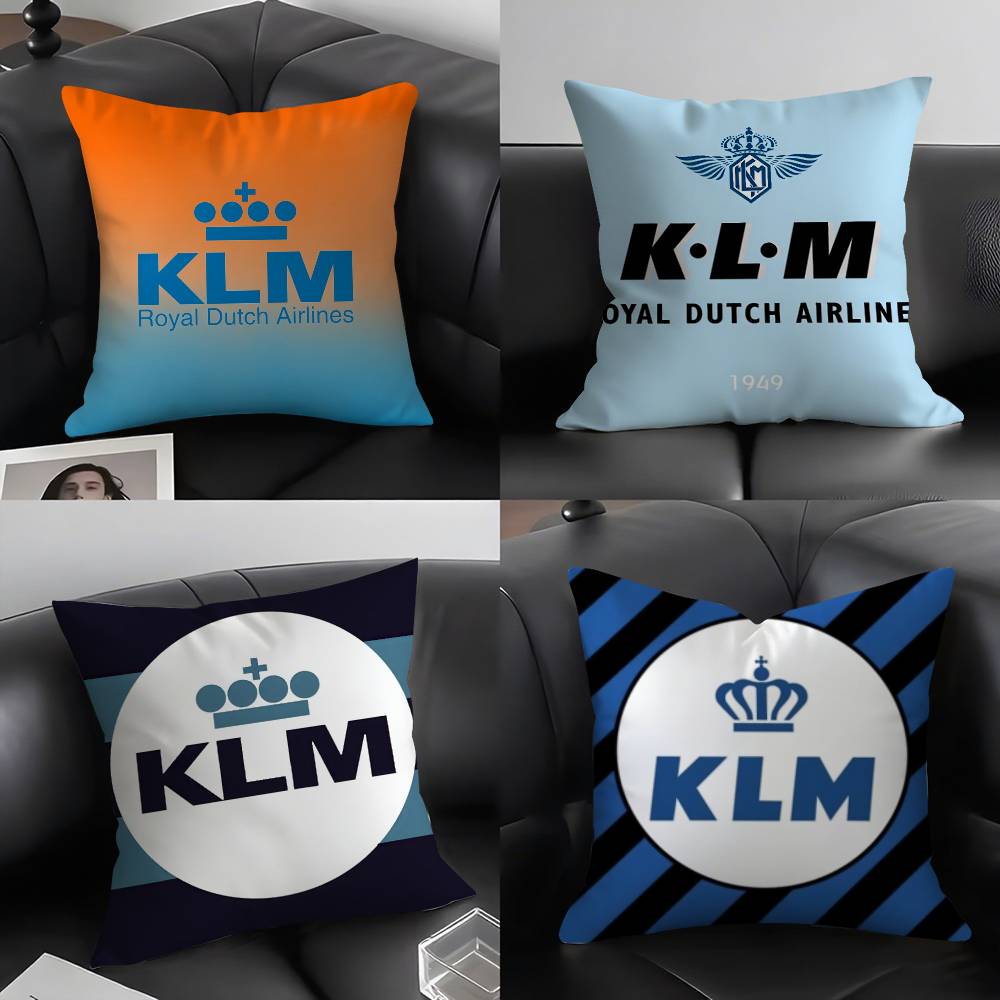 Нидерланды K-Klm R-Королевские голландские авиалинии Наволочка для дома, общежития, спинки стула, короткий плюш, двусторонняя печать, чехол для офисной подушки