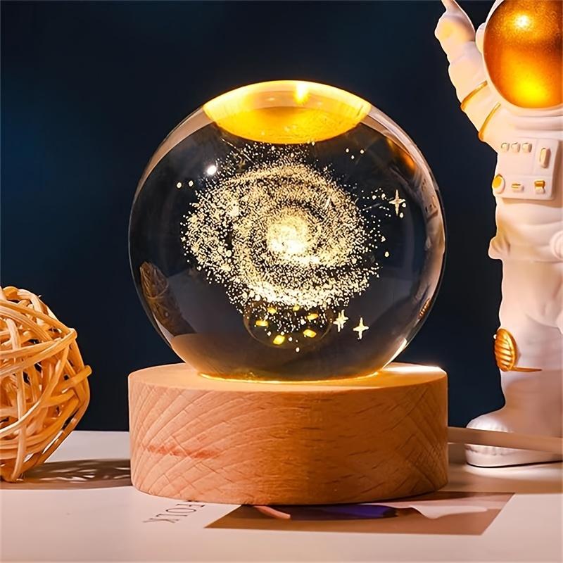 1pc 3D Crystal Ball Night Light Warm Light Birthday Gift of Night Light Creative Crystal Ball Desktop Decoration Birthday Gift