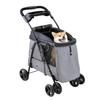 Коляска для собак для питомцев среднего и малого веса, легкая посадка, в комплекте держатель для напитков, грузоподъемность 25 кг или для собак, серый, коляска, внедорожная, дышащая, держатель,