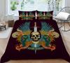 Bedding Set 3D Skull Printing Bedding Set Bedclothes Bed Three Piece Comfortable Pillowcase Polyester Quilt Cover