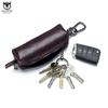 BULLCAPTAIN 100% Genuine Leather Key Case Men Car Key Holder Zipper Keys Case Top Quality Male Man Housekeeper Keys Organizer