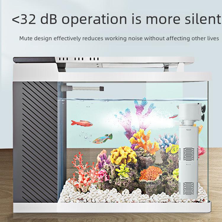 Аквариумный фильтр-насос 3-в-1: Бесшумная циркуляция воды в аквариуме и система подачи кислорода