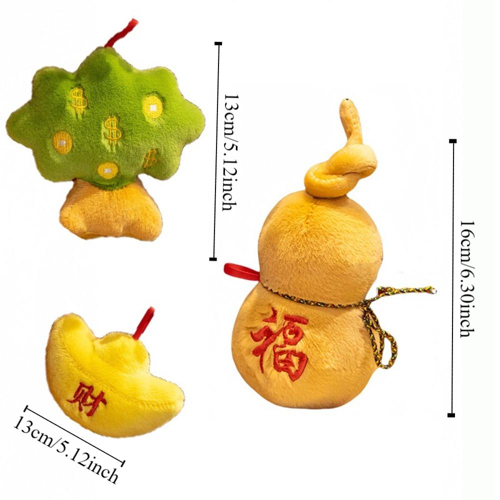 Soft Gourd Plush Toy PP Cotton Cartoon Plush Ingot Doll Cute Gourd Mascot Plush Doll Kids Gifts