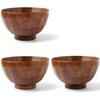 Набор мисок для мисо-супа 'Черепаха' от J-kitchens, Деревянные, Ракушечные, Лакированные, 3 шт., 11,5 см 6,8 см
