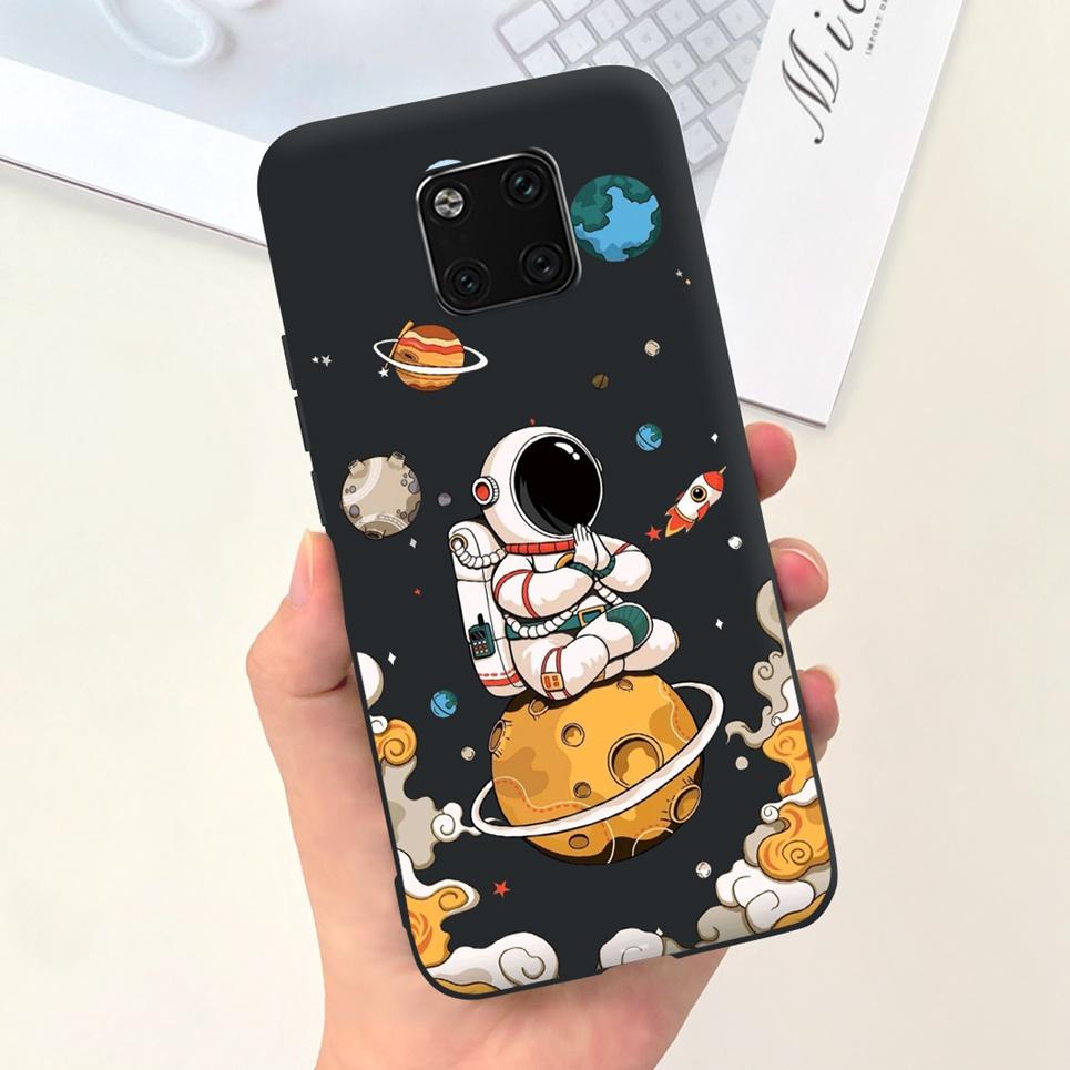 Чехол для Huawei Mate 20 Pro Задняя крышка Mate 20 Мягкий матовый жидкий силикон Funda Mate20 20Pro Coque Корпус Астронавт Динозавр
