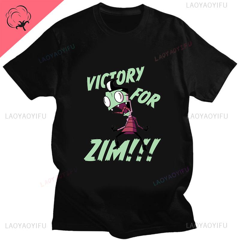 Kawaii Invader Zim Invader Gir Graphic T Shirt Zim Image Cartoon T Shirt Unisex Women Retro Tee Shirt Fashion Shirt Streetwear Tops