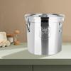 6L Airtight Rice Bucket 304 Stainless Steel Kitchen Canister Food Storage Cereal Container Silver with Lid for Food Storage