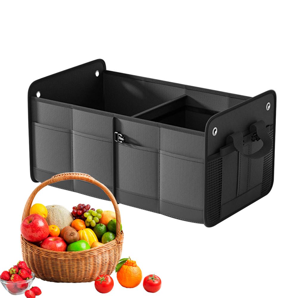 Ящик для хранения в багажнике автомобиля, органайзеры для багажника автомобиля, ящик для хранения 60 л, прочный органайзер, складные отсеки, ящик для хранения автомобиля для автомобиля