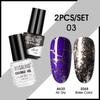 ROSALIND Cracked Gel Nail Polish Nail Gel Nail Set Varnish Hybrid Crackle Manicure UV Gel Semi Permanent Base Top Coat 2pcs Kit